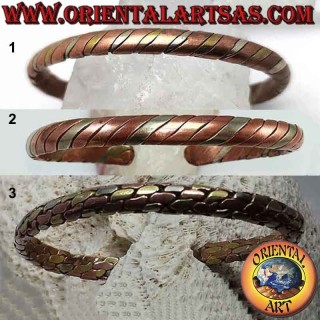 Health bracelet in pure copper, different weaves