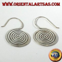 silberne Ohrringe, Spiral Karen