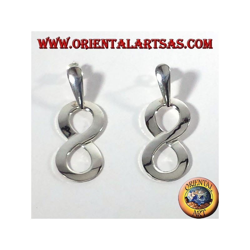 silver earrings, infinite