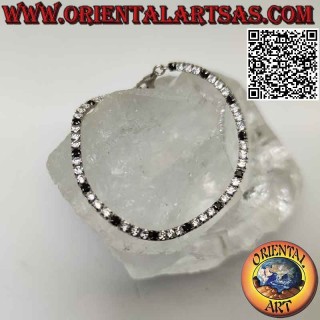 Bracelet tennis en argent 925‰ avec zircons naturels sertis 2,5 mm (ajustable)