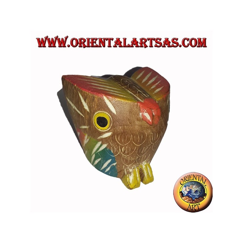 die kleine Eule farbige Teakholz