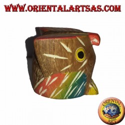 the little owl colored teak wood