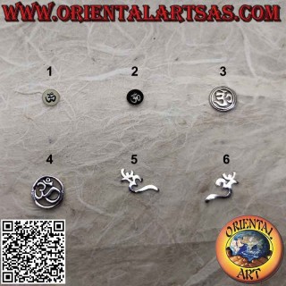 Silberner Mini-Ohrring, "ॐ" (Om / aum), Begriff aus dem hinduistischen Sanskrit