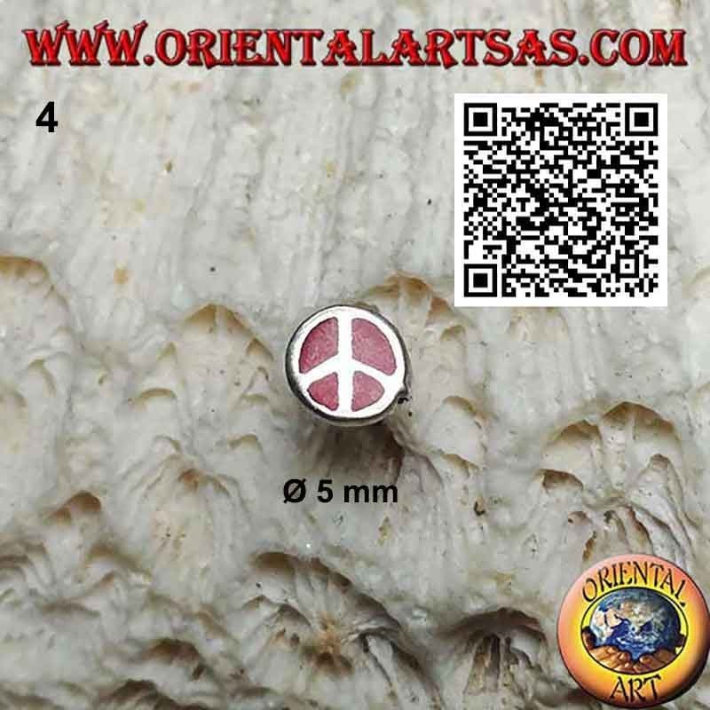 Silberner Mini-Ohrring, das Symbol des Friedens