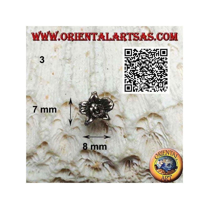 Mini boucle d'oreille en argent, la fleur (différents types)