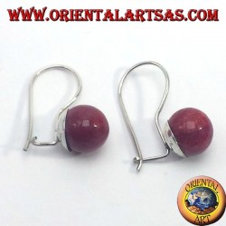 Pendientes de plata con esfera de coral