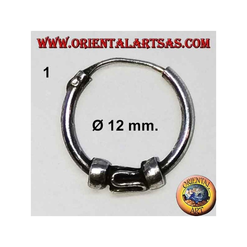 Pendiente de plata 925 ‰, círculo mecanizado, 12 mm de diámetro (3)