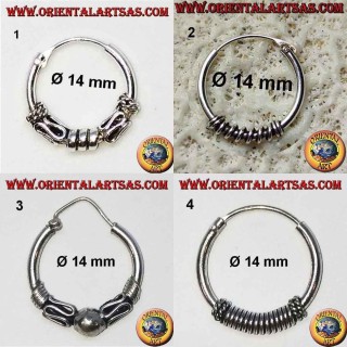 925 ‰ silver earring, machined circle, 14 mm diameter (1)