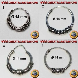 Pendiente de plata 925 ‰, círculo mecanizado, 14 mm de diámetro (3)