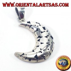 Pendentif argent, lune percé