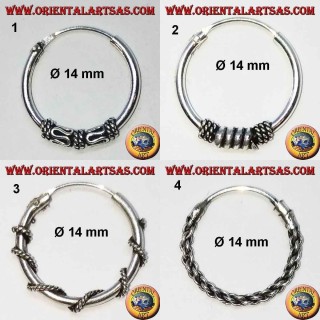 925 ‰ silver earring, machined circle, 14 mm diameter (5)