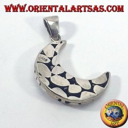 Pendentif argent, lune percé