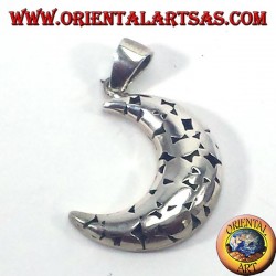 Pendentif argent, lune percé