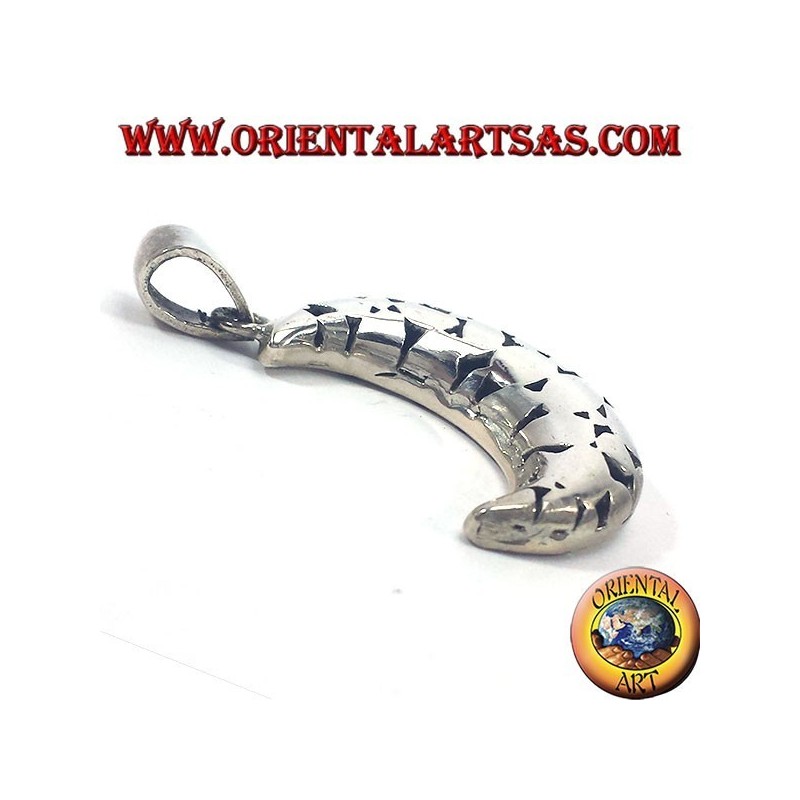 Silver pendant, pierced moon