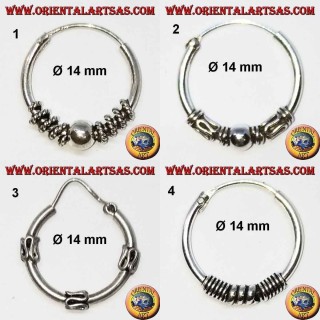 Pendiente de plata 925 ‰, círculo mecanizado, 14 mm de diámetro (7)