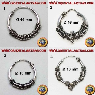 Pendiente de plata 925 ‰, círculo mecanizado, 16 mm de diámetro (3)