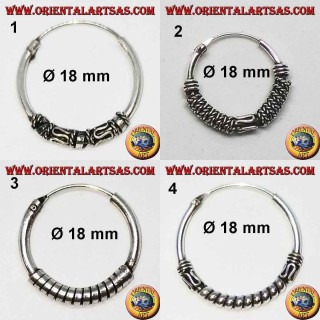 925 ‰ silver earring, machined circle, 18 mm diameter (3)