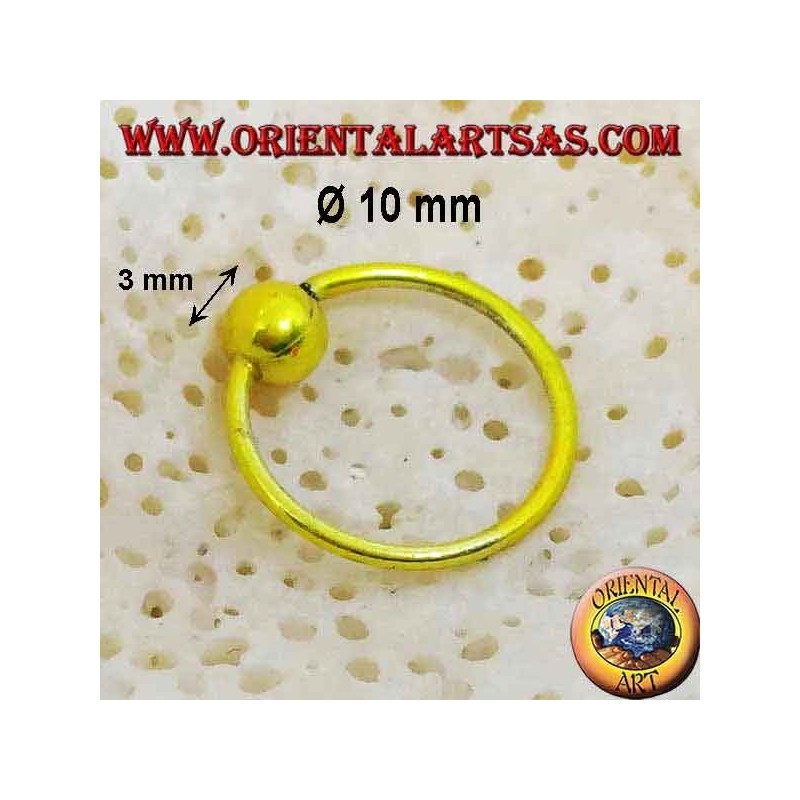 Diadema de nariz plateada Ø 10 mm con esfera de 3 mm, esmaltada