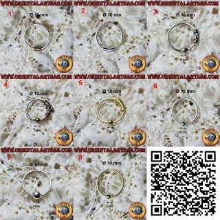 Diadema nasal plateada de 10 mm de diámetro, varios modelos