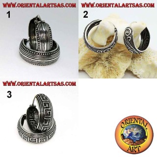 20 mm gemeißelte breite abgerundete Creolen aus Silber (1)