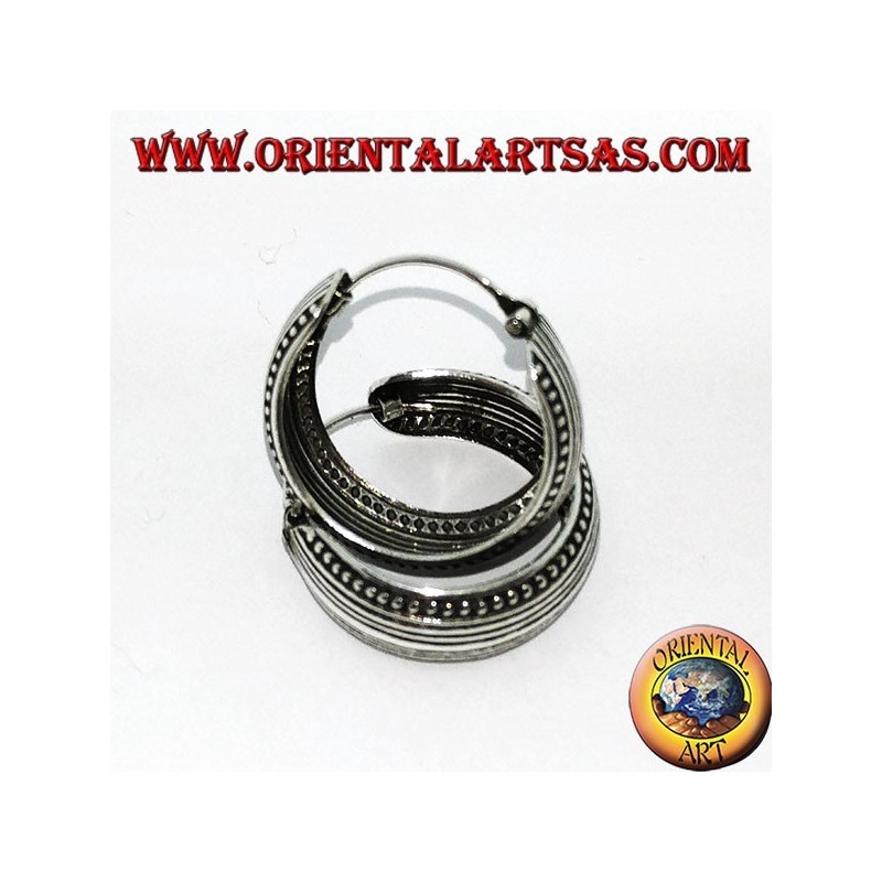 20 mm gemeißelte breite abgerundete Creolen aus Silber (1)