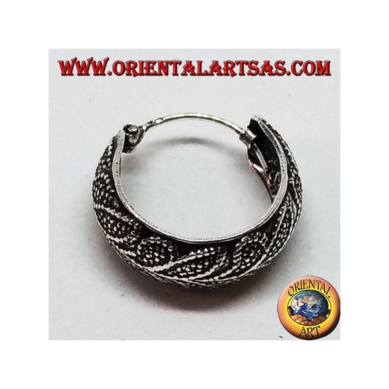 20mm Chiseled Wide Rounded Hoop Silver Earrings (1)