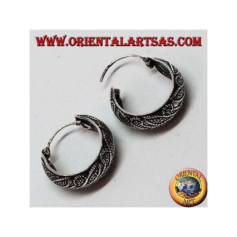 20mm Chiseled Wide Rounded Hoop Silver Earrings (1)
