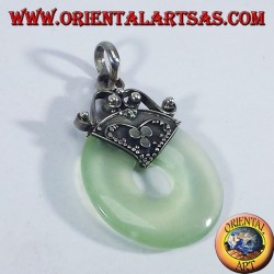 Pendentif en argent avec donut Fluorite 35mm.
