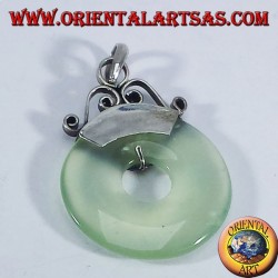 Colgante de plata con el buñuelo Jade 30mm.