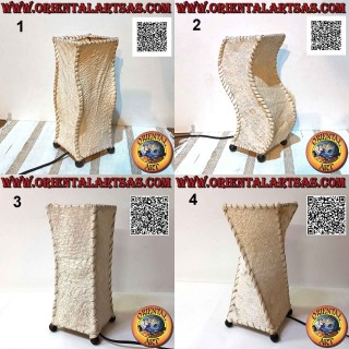 Ethnische Tischlampe aus Tapa oder Ngatu (Baumrinde) von 30 cm, verschiedene Formen