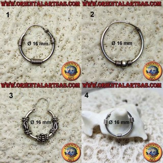 925 ‰ silver earring, machined circle, 16 mm in diameter (8)
