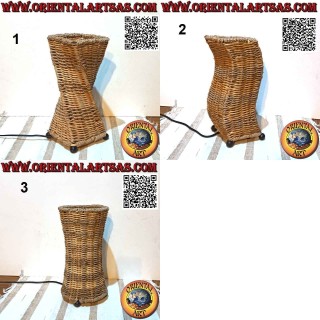 Lámpara de mesa étnica en mimbre y plátano, 30 cm, varias formas