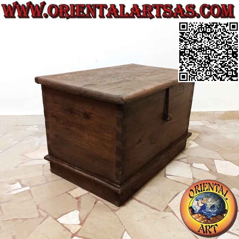 Cassapanca antica originale con lucchetto in legno di teak da 75 cm