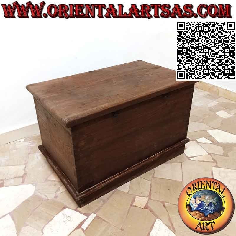 Cassapanca antica originale con lucchetto in legno di teak da 75 cm