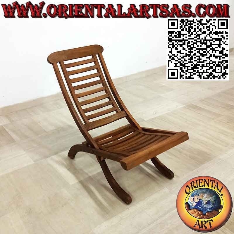 Classic folding deck chair in teak wood