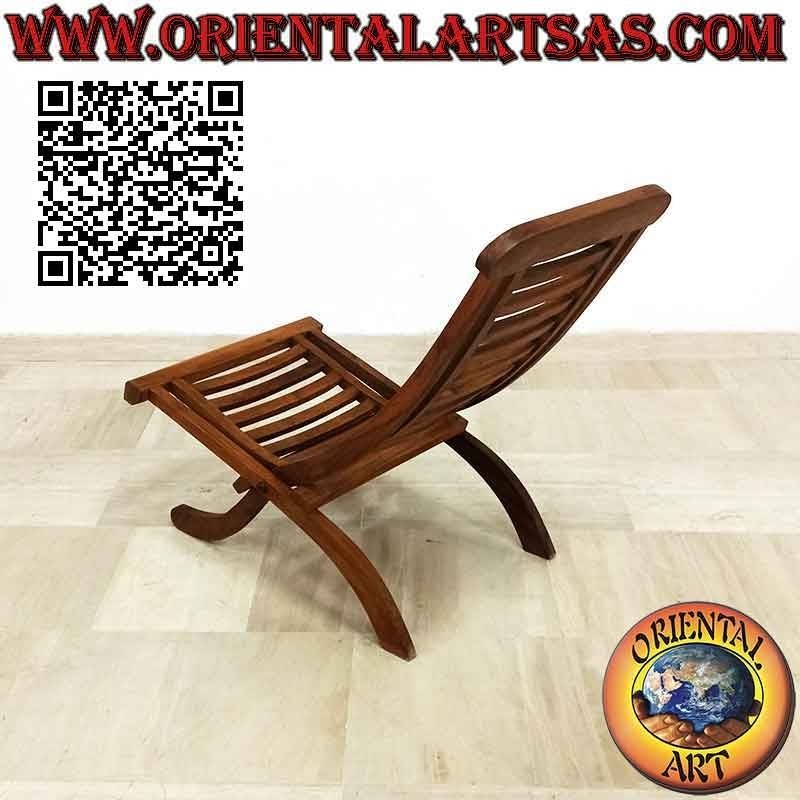 Sedia sdraio pieghevole classica in legno di teak