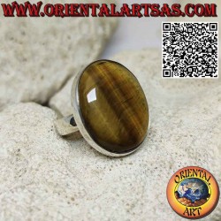 Silver ring with large oval...
