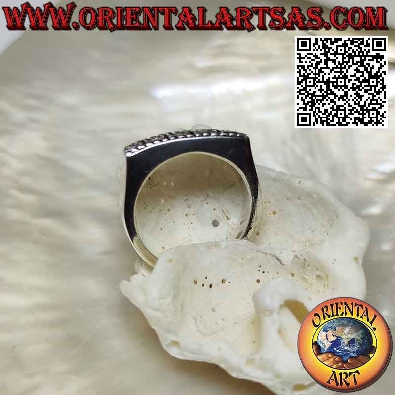 Rectangular Ring with Greek Key Motif 925 Silver | Oriental Art