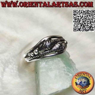 Anello Due Serpenti Avvolti Teste Opposte Argento 925 - Oriental Art