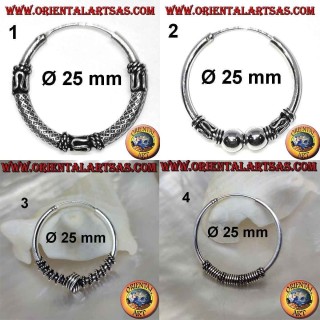 925 ‰ silver earring, machined circle, 25 mm in diameter (3)