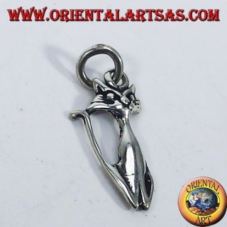 silver cat pendant