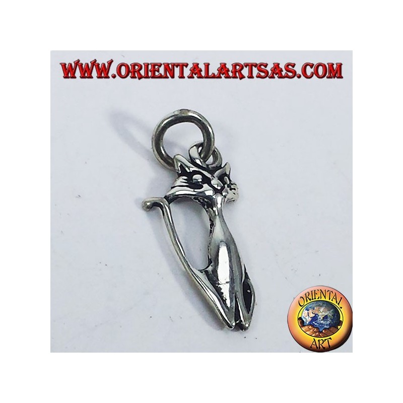 pendentif en argent de chat