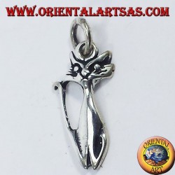 colgante de plata del gato