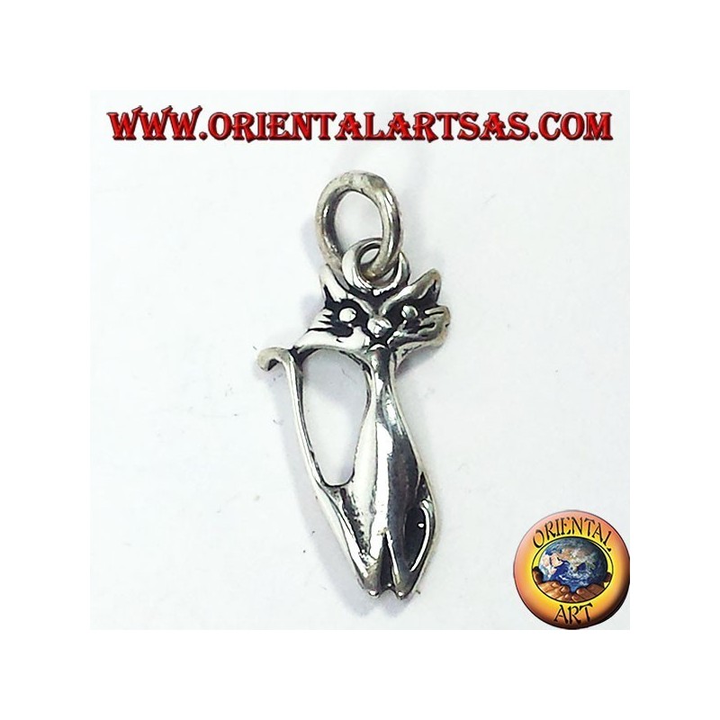 silver cat pendant