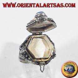 Silberring bringt mit Gold Gift und Lapislazuli Blutplättchen