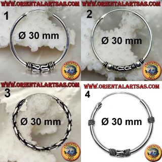 Pendiente de plata 925 ‰, círculo mecanizado, 30 mm de diámetro (3)