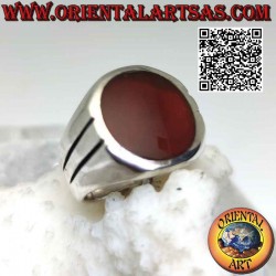 Silberring mit flachem...