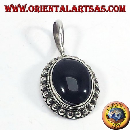 Silver Pendant with onyx