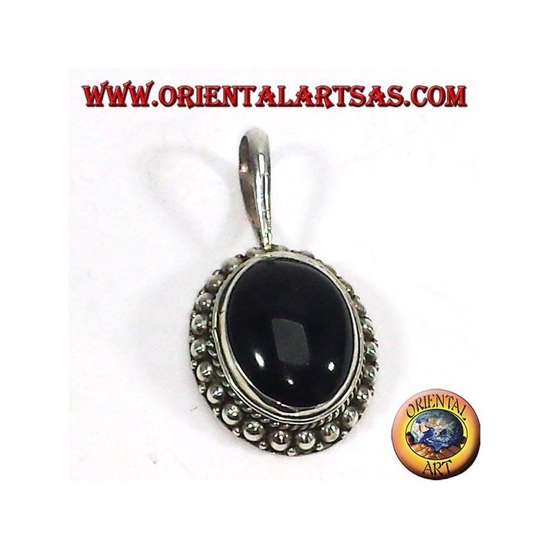 Silber Anhänger mit Onyx