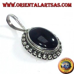 Silver Pendant with onyx